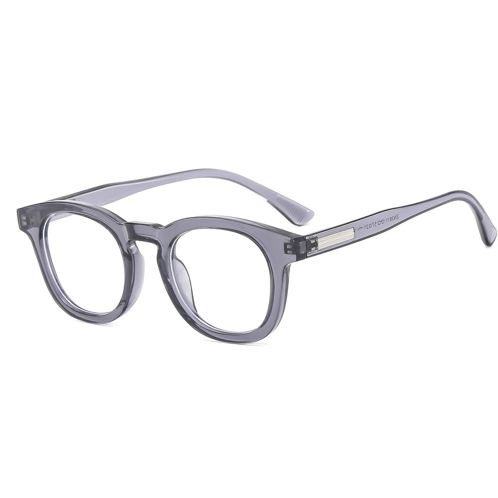 Blue Light Blocking Glasses for Men Women Retro Small Round Frame Computer Eyeglasses Anti Eyestrain Clear Frame Cleargreyclear