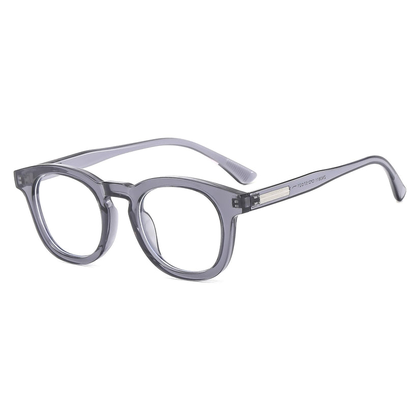 Blue Light Blocking Glasses for Men Women Retro Small Round Frame Computer Eyeglasses Anti Eyestrain Clear Frame Cleargreyclear