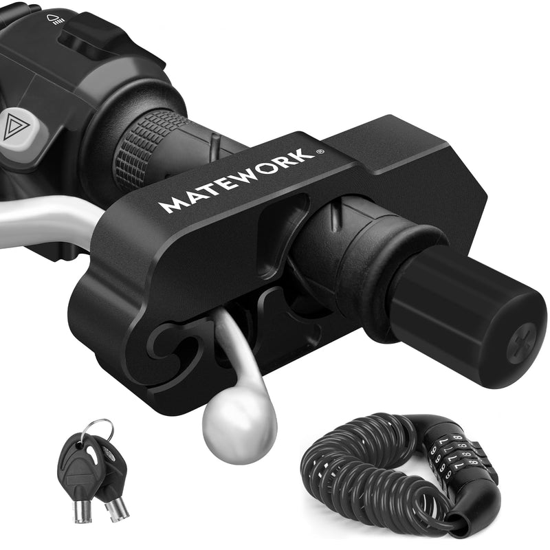 Motorcycle Lock Anti Theft Heavy Duty, Motorcycle Handlebar & Brake Lock with Helmet Lock, Bike Lock, Universal for All Bike Motorcycle Black