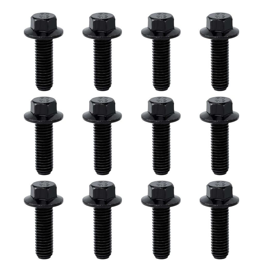 12PCS Exhaust Manifold Bolts, Ls Header Bolts Manifold Header Bolts 551696 for GM LS1 LS3 LS2 LSX LT Series Engine, Grade 10.9 LS Head Bolts Replaces ICT Billet