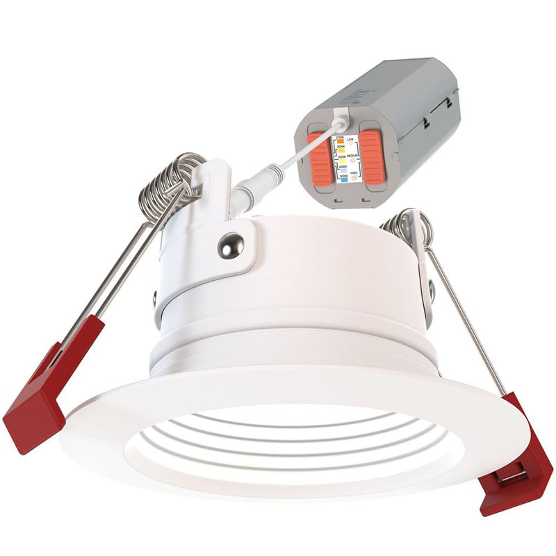 Juno WF2 Dreg B ALO25 SWW5 90CRI 120 MW M6 Canless Wafer Recessed LED Downlight, Deep Regressed Baffled Trim Style, 2-Inch, Matte White Deep Baffle Trim