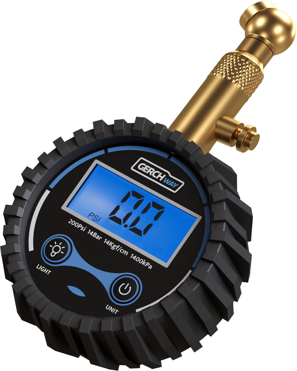 Digital Tire Pressure Gauge for Cars - Accurate Air Pressure Gauge for Tires with 360° Swivel Chuck - 200 PSI 200 PSI Digital