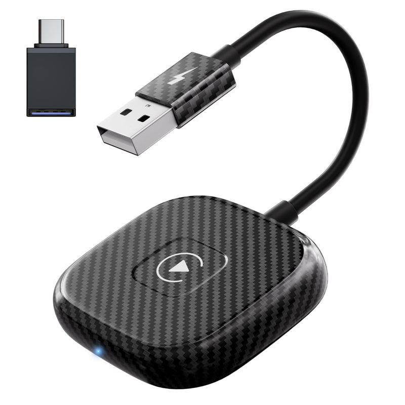 Wireless CarPlay Adapter for Apple iPhone，Wireless Carplay USB Dongle Converter Wired Carplay to Wireless, Support Online Update Plug and Play,Fit for Cars Built-in Wired CarPlay (Carbon) Carbon