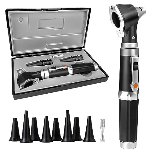 SCIAN Otoscope with Light, Ear Infection Detector and Pocket Ear Scope, Includes Hard Plastic Case, Suitable for Children, Adults, Doctors, Pets, Available in Several Colors black