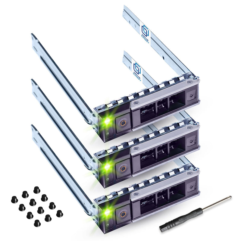 3-Pack 3.5" Hard Drive Caddy - Compatible for Dell PowerEdge Servers - 14-16th Gen T560 R660 R6625 R7615 R7625 R760 R250 R350 T350 R240 R340 R440 R540 - SSD SAS SATA NVMe Tray