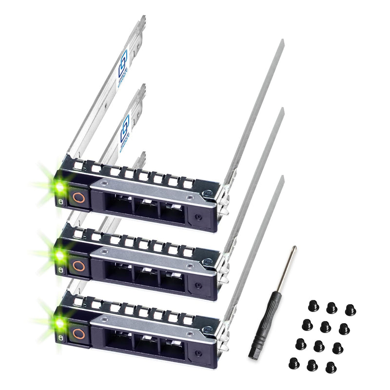 3-Pack 2.5" Hard Drive Caddy - Compatible for Dell PowerEdge Servers - 14-16th Gen T560 R660 R6615 R6625 R7615 R7625 R760 R760xs R760xa R860 R960 and more - SSD SAS SATA NVMe Tray