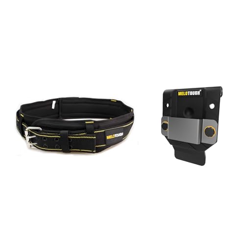 MELOTOUGH Tool Belt Suspenders Tool Harness for Heavy Duty Work, Movable shoulder Pads, Quick Clip Suit,Black Tape Measure Holder for Tool Belt