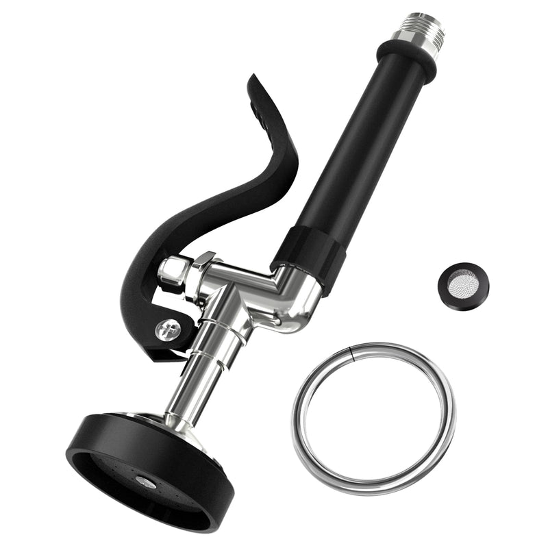 Dishwash Pre Rinse Sprayer for Kitchen: BESTJEEF Commercial Sink Faucet Spray Valve Head Replacement - High Pressure Pre-Rinse Sprayer Assembly for Restaurant Cleaning Black-Round
