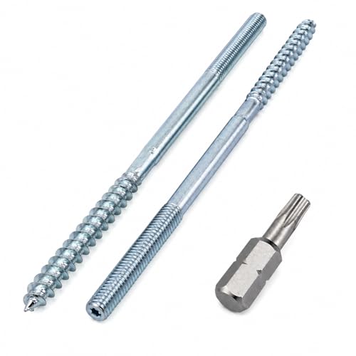 (Pack of 10) Hanger Bolts 5/16" x 9-27/32" (M8 x 250 mm), Double Ended Threaded Screws 5/16" x 9-27/32" (M8 x 250 mm)