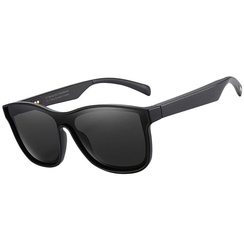 Smart Glasses,Bluetooth Sunglasses for Men Women with Speakers,Polarized Lenses,Touch/Voice Assistant Black