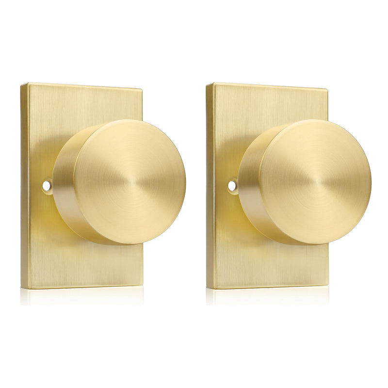 Goldenwarm Gold Dummy Door Knob, Zinc-Alloy Brushed Gold Heavy Duty Single-Sided Door Locks (1 Pack) 1