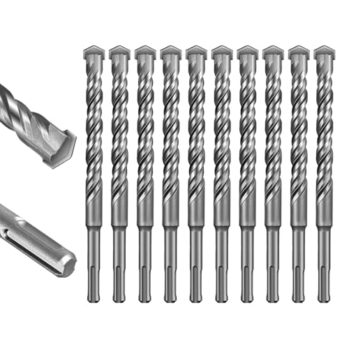 SALI Rotary Hammer Drill Bits 5/8"*8" 10 Pcs Rotary Hammer Drill Bits Concrete Masonry Hole Tool with Storage Case for Concrete, Stone, Brick 5/8"*8"
