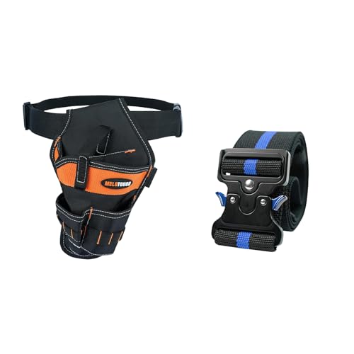 MELOTOUGH Tradesman Pro Drill Pouch for Tool Belt Left Handed Belt Cordless Drill Holder,2" Nylon Web Work Tool Belt for Men with Heavy Duty Quick Release Rugged Metal Buckle