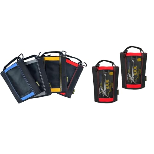 MELOTOUGH Fastener Bag Small Zip Tool Pouch Canvas Utility Zipper Tool Bag with Heavy Duty Mesh Window