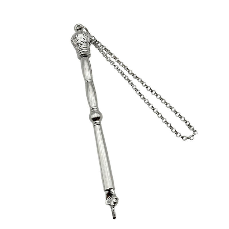 Bible Pointer Hand Pointer, Works of Art, Connected Chain Decorated,Bible Reading Tool,Torah Pointer, Silver Crown Head