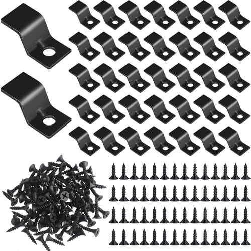 Ferraycle 200 Sets Z Clips Table Top Fasteners with Screws, Black
