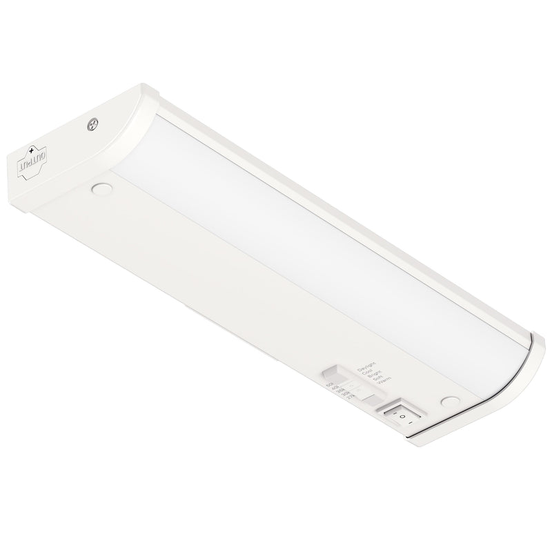 Inlight 12" LED Under Cabinet Lighting, 5 CCT Selectable 2700-5000 K, Dimmable, ETL-Listed, White Finished, IN-0208-1-WH 12 inch