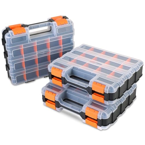 Small Parts Organizer 3Pack Storage Case Tools Box 34-Compartments