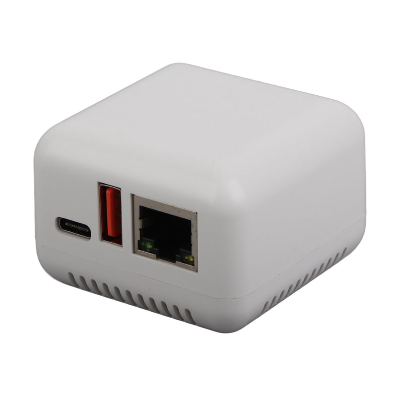 Denash USB 2.0 Network Print Server, Plug and Play LAN USB Print Server Adapter, USB 2.0 Port Network Print Server for Linux 3.4 for Wins or Later, for Android, for iOS US Plug 100 to 240V