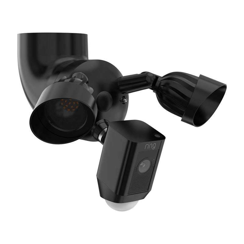 Outdoor Camera Eave Mount Bracket Compatible with R-ing Floodlight Cam Wired Pro/Plus, Blink Wired Floodlight and WYZE Floodlight v2,REOLINK Elite Floodlight WiFi Cameras (Black) Black