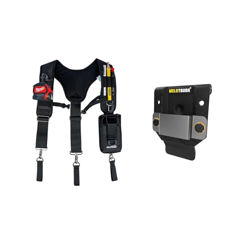 MELOTOUGH Tool Belt Suspenders Work Belt Suspenders for Men Big and Tall Construction Bag Suspenders,Tape Measure Holder,Tape Measure Belt Clip,Tape Measure Holster,Tool Belt Clip