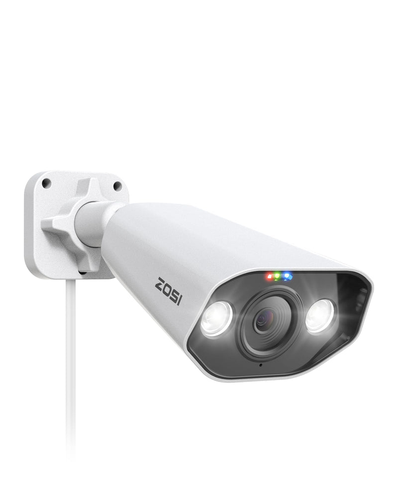 ZOSI 5MP PoE Add-on Camera, Face Person Vehicle Detection, 2 Way Audio, Starlight Night Vision, Sound&Light Siren, 3K Weatherproof Outdoor Indoor Home Bullet IP Cam, Only Compatible with ZOSI POE NVR POE-1Cam