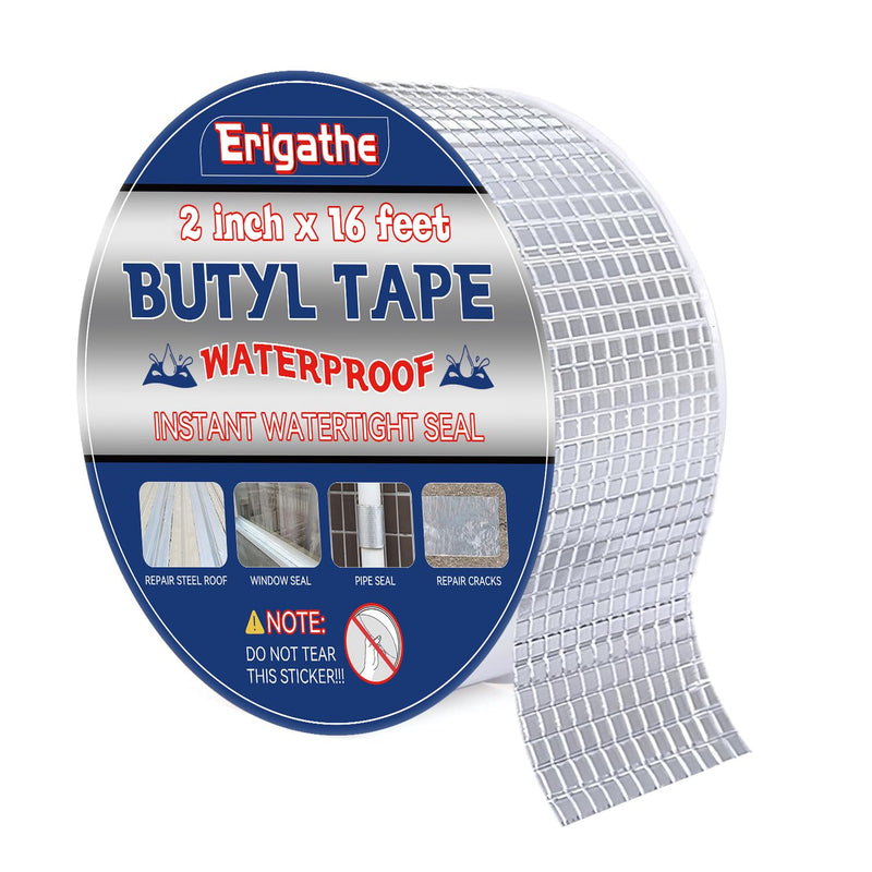 Butyl Tape Waterproof Sealing Tape, Aluminum Foil Tape, Butyl Sealant Tape for RV Repair, Window, Boat and Pipe Sealing, Glass & EDPM Rubber Roof Patching, Silver