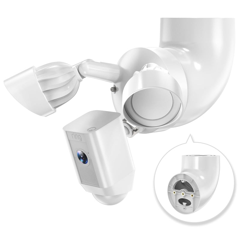 Eave Mount for Ring Floodlight Cam Wired Pro/Plus, Wired Ring Smart Lighting/Blink/Wyze Floodlight Camera V2/ Pro and Roku Floodlight Camera-White