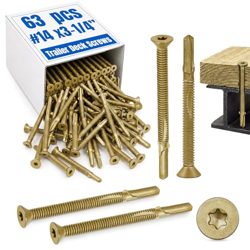 Yaocom 63 Pcs #14x3-1/4-2lbs Trailer Deck Screws Self Tapping #14 x 3-1/4"-2lbs