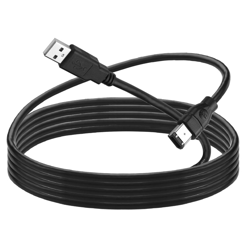 Firewire Cable Cord IEEE 1394 6 Pin Male to USB 2.0 A Male Adaptor Convertor Cable Cord for Printer, Digital Camera, Scanner, Hard Disk (1.8M/6Ft), black