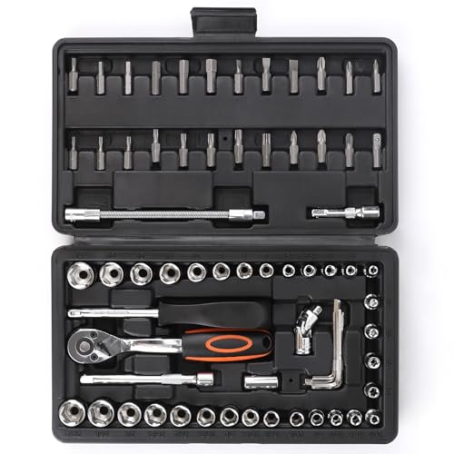 69pcs Drive Impact Socket Set (1/4" & 3/8"), Metric & Standard Socket Set 69 PCS