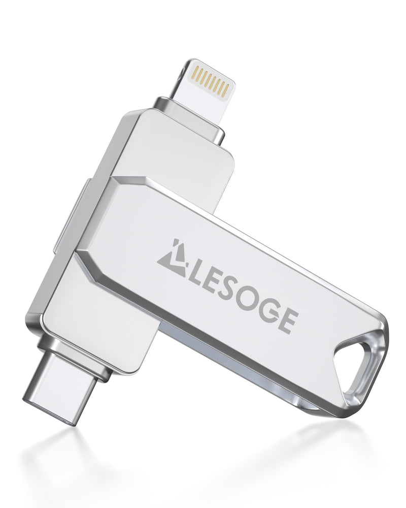 MFi Certified Flash Drive 512GB Thumb Drive USB Memory Stick High Speed External Storage Jump Drive USB Stick Photo Stick for iPhone/iPad/Android/PC and More Devices 512GB（Lightning+USB C)