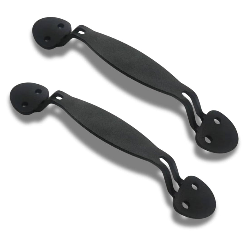 2-Pack 9 Inch Oval Tapered Barn Door Handle - Black Cast Iron Pull for Sliding Doors, Gates, Sheds, Fences, Closets - Indoor Outdoor Farmhouse Hardware 9" - 2 Pack