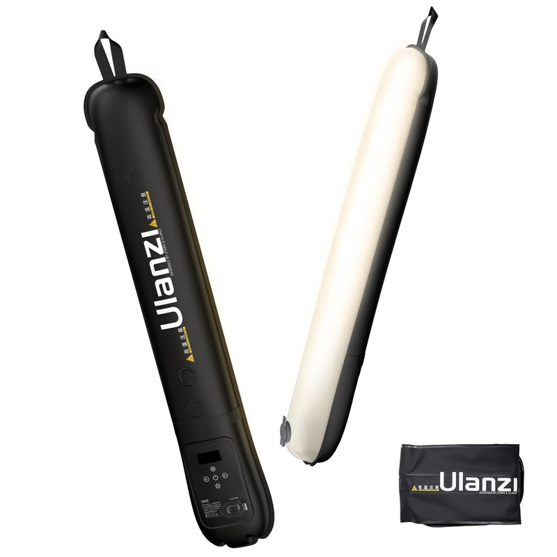 Ulanzi UA12 Bi-Color Inflatable Tube Light, Foldable LED Video Light for Photography, 2700K-6500K, 12W 2500mAh Rechargeable Photography Light Bar 1/4" Mount LED Lighting Wand Stick for Video Shooting 12W Bi Color