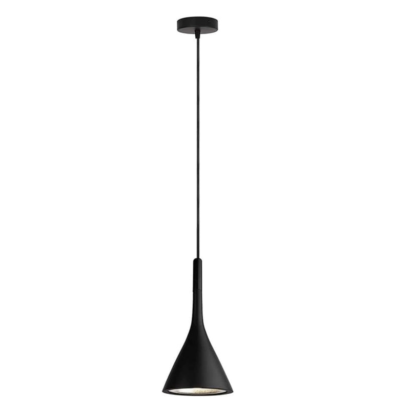 1-Light Small Industrial Kitchen Island Pendant Lights- Farmhouse Black Cone Shade, Living Room Bedroom Bedside Adjustable Hanging Ceiling Lamp with E27 Socket