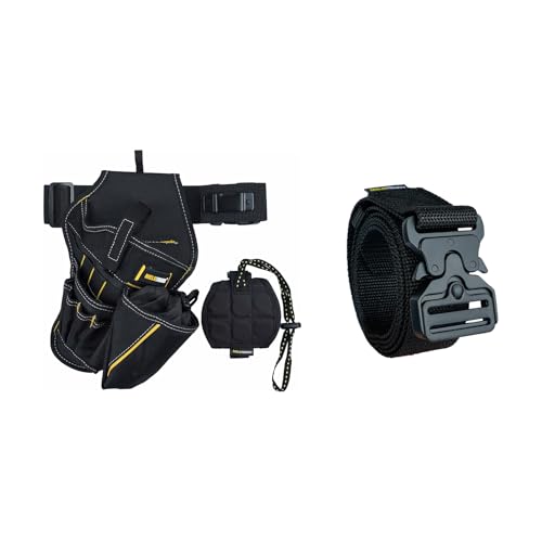 MELOTOUGH Impact Holster 3-in-1 Drill Holster Combo with Magnetic Wristband,Tool Belt Drill Holder with Bit Pouch,Quick Release Tool Belt 1.5 Inch Web Work Tool Belt with Heavy Duty Metal Buckle