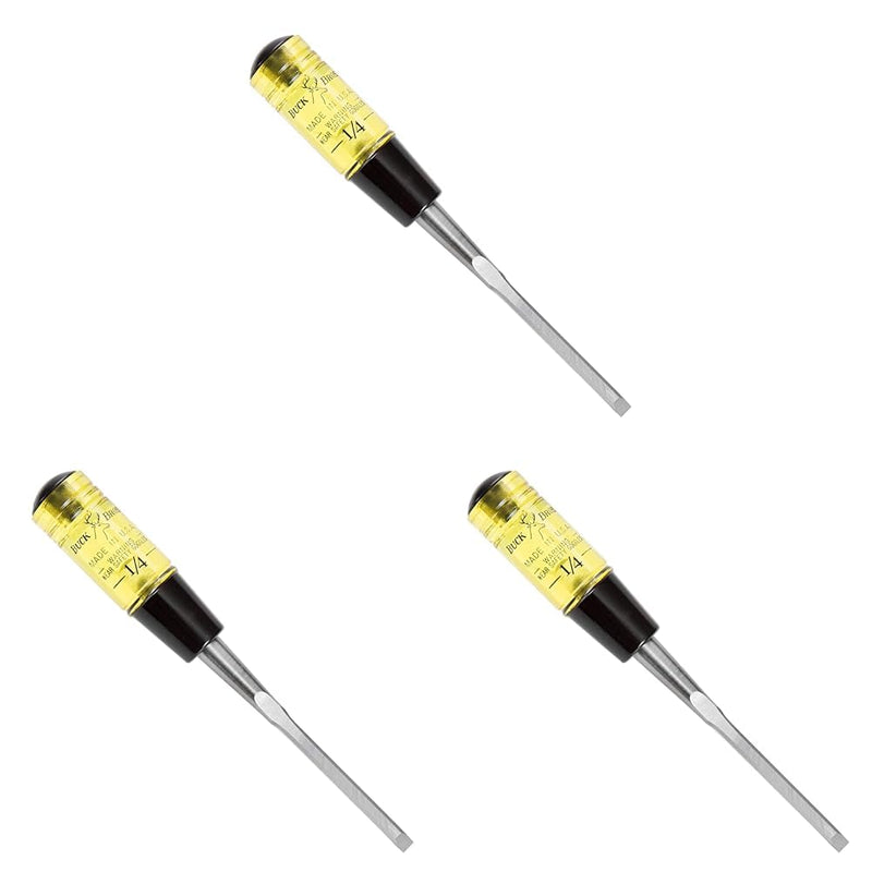 Buck Brothers 120101BC 1/4 Inch x 5 Inch Professional Wood Chisel, Woodwork Chisel, For Woodworkers Tool Set, For Wood Chisel Sets, Carpentry Tools (Pack of 3) 1/4" (Pack of 3)