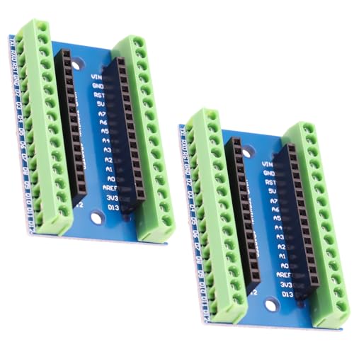 Nano Expansion Board Binghe 2 Pieces Nano Shield, Nano Holder, Nano IO Shield V1.O Simple Expansion Board with Screw Terminals Compatible with Arduino