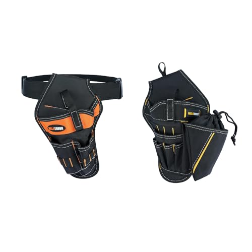 MELOTOUGH Tradesman Pro Drill Pouch for Tool Belt Left Handed Belt Cordless Drill Holder Tool Holster Impact Holster(Left Hand & Right Hand)