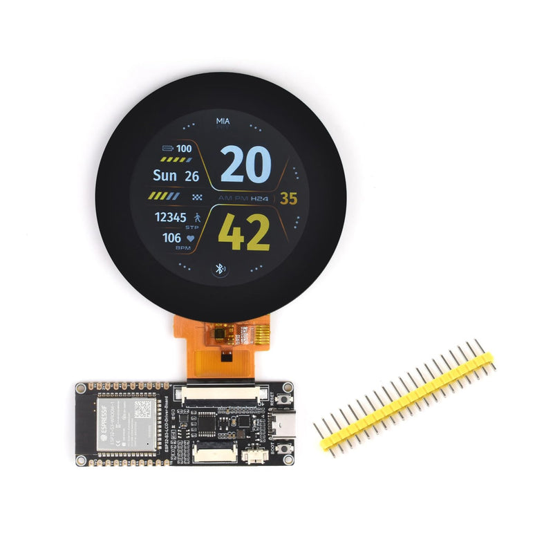 Waveshare ESP32-S3 RGB LCD Driver Board, Equipped with 32-Bit 240MHz LX7 Dual-Core Processor, 8MB PSRAM and Flash, WiFi & Bluetooth Support, Comes with a 2.1inch RGB Round Touch Display