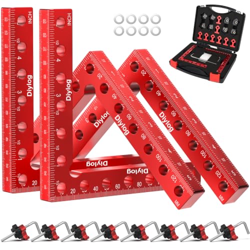 Corner Clamp for Woodworking, 90 Degree Corner Clamp, 4 Pack 5.5"x 5.5" Aluminum Alloy Right Angle Woodworking Tools, Positioning Squares for Picture Frame, Box, Cabinets, Drawers