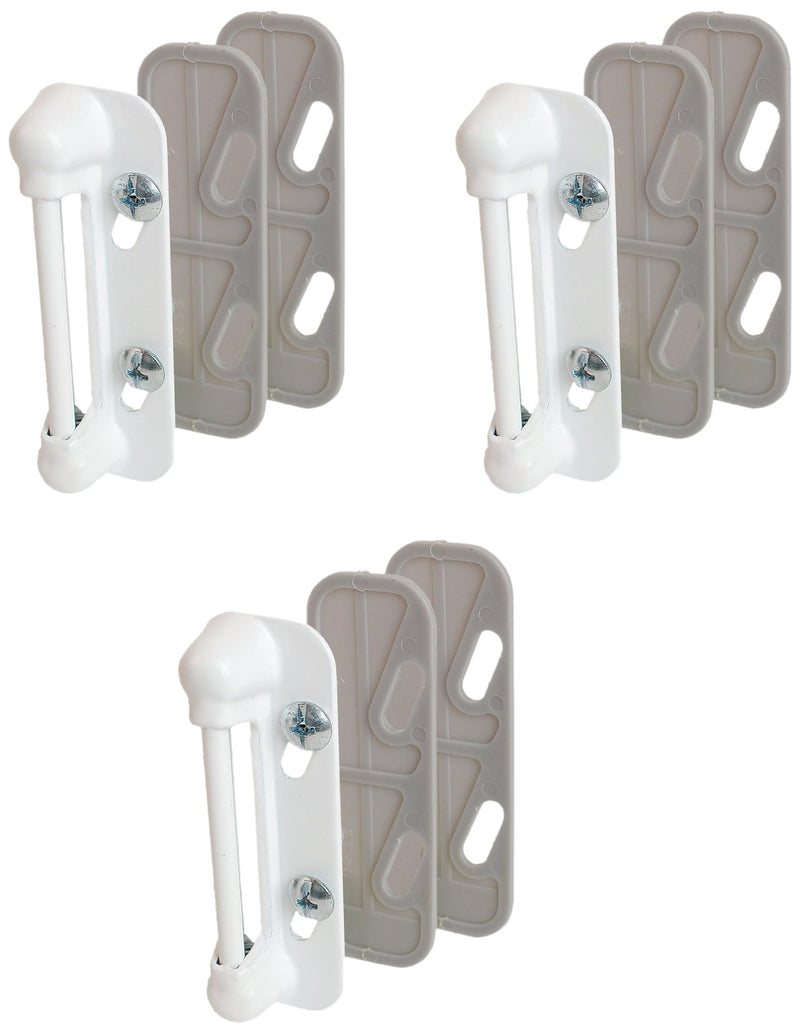 Prime-Line K 5117 Aluminum Painted White, Spring-Loaded Screen Door Strike Plate (1 Set) (Pack of 3) 3 Pack