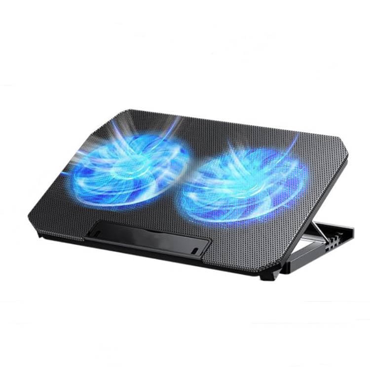 Zacoola Laptop Cooling pad, 12 "-17" Gaming Laptop Cooling pad, with 2 Large-Sized Silent Fan LED Lights and 2 USB 2.0 Ports, Adjustable Stand Stand Height Angle (Q100-Black) Q100-Black