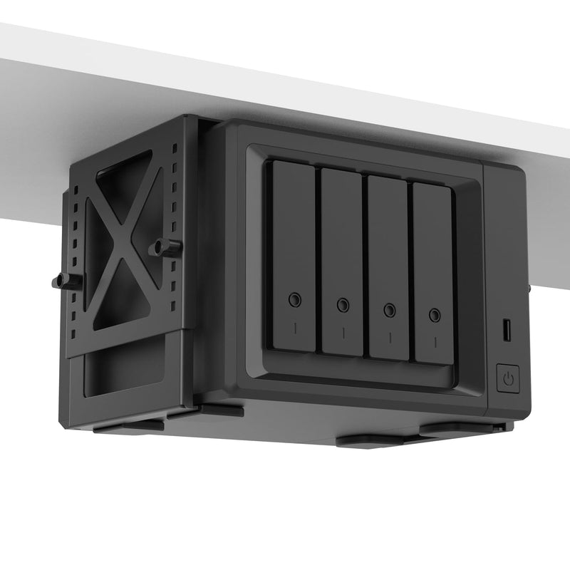 Monzlteck Adjustable Under Desk PC or NAS Mount Bracket Holder，Compatible with Desktop NAS(Network Attached Storage),CPU,UPS,Small Form Factor Desktop Tower.Xbox Series x,OptiPlex7000/7010