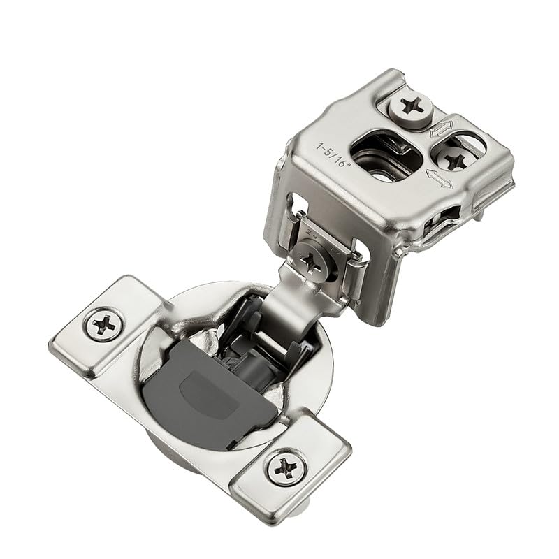 HOME EDIT 10 Pack 5 Pairs 1-5/16 inch Overlay Soft Close Cabinet Hinges for Kitchen, Stainless Steel Three-Way Adjustable, Concealed Self-Closing Door Hinges