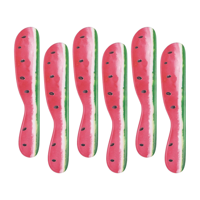 UPware Watermelon Cheese Spreader Set, Melamine Multipurpose Butter Spreaders for Cream, Cheese, Jelly, Mayo, Frosting, and Sandwich, Red, 6 Inch, Set of 6
