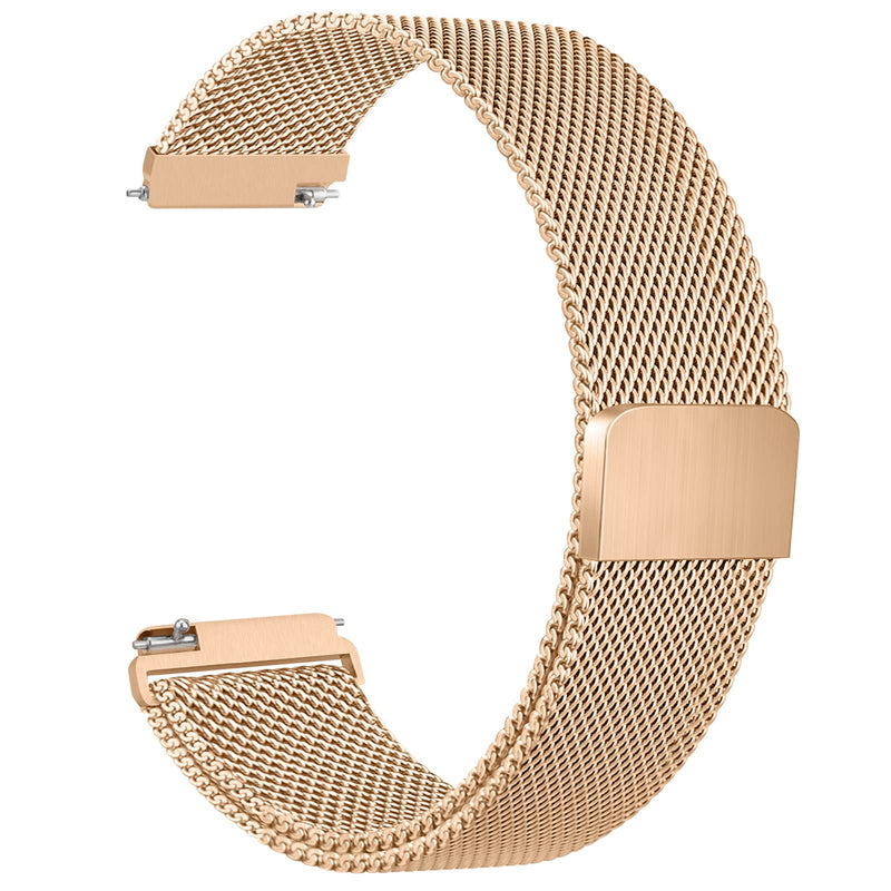 18mm Metal Mesh watch band Compatible with Garmin Venu 2s/ Venu 3S/Vivoactive 4s/Vivomove 3S/forernnner 255s bands, Quick Release Replacement Strap for Garmin Forerunner 255S/ 265S Women Men 18mm Rose_Gold