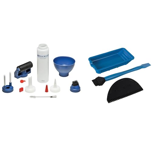 Rockler offers a wood glue applicator set with an 8oz bottle featuring a glue spout, red cap, and silicone brush for precise application. Their silicone glue applicator kit includes a glue brush, glue