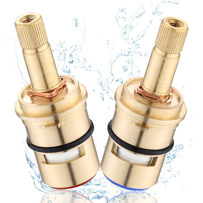 Faucet Cartridge Replacement Parts Compatible with Danze DA507071W DA507072W, Round Ceramic Disc Cartridge Kitchen Faucet Stem Replacement Parts (DA507072W+DA507071W Cold+Hot) DA507072W+DA507071W Cold+Hot