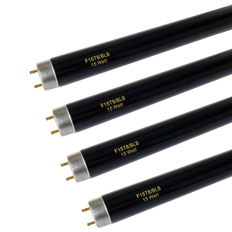 Flyercatch 15W F15T8/BLB Black Light Bulb, 18 inch T8 Linear Fluorescent Blue Tube, G13 2-Pin Base 4pack
